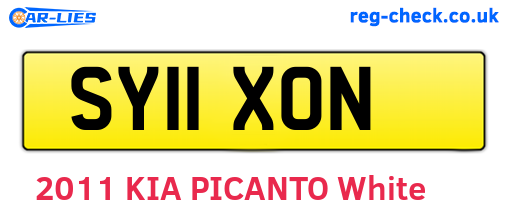 SY11XON are the vehicle registration plates.