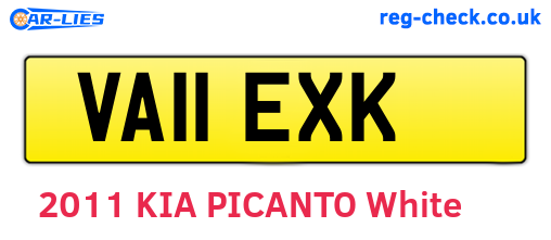 VA11EXK are the vehicle registration plates.