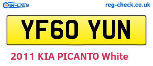 YF60YUN are the vehicle registration plates.