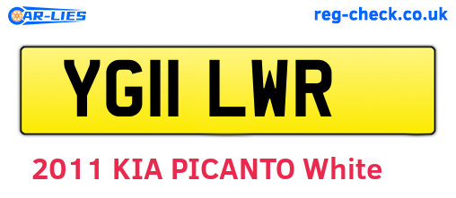 YG11LWR are the vehicle registration plates.