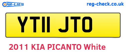 YT11JTO are the vehicle registration plates.