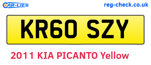 KR60SZY are the vehicle registration plates.