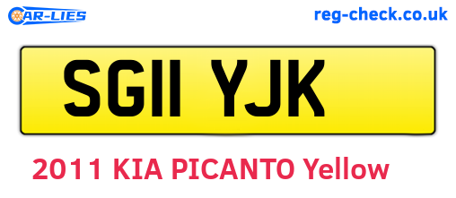 SG11YJK are the vehicle registration plates.