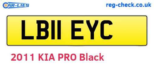 LB11EYC are the vehicle registration plates.