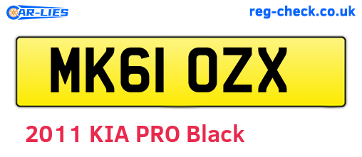 MK61OZX are the vehicle registration plates.