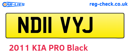 ND11VYJ are the vehicle registration plates.