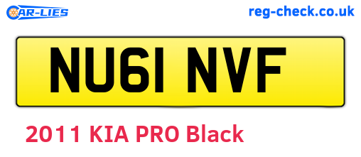 NU61NVF are the vehicle registration plates.