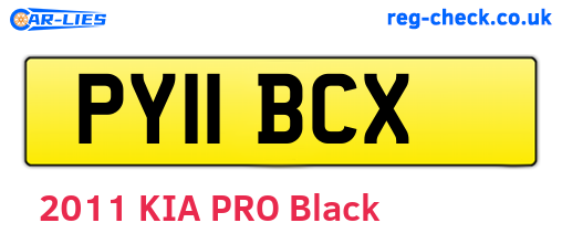 PY11BCX are the vehicle registration plates.