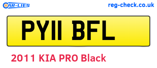 PY11BFL are the vehicle registration plates.