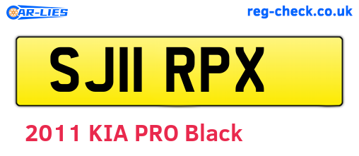 SJ11RPX are the vehicle registration plates.