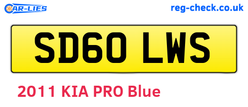SD60LWS are the vehicle registration plates.