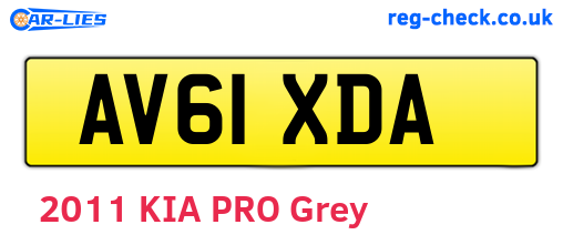 AV61XDA are the vehicle registration plates.