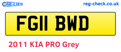 FG11BWD are the vehicle registration plates.