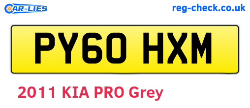PY60HXM are the vehicle registration plates.