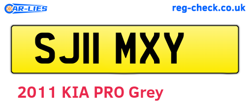 SJ11MXY are the vehicle registration plates.