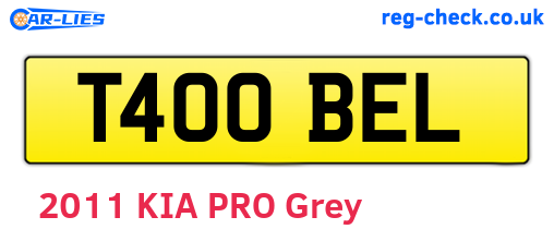 T400BEL are the vehicle registration plates.