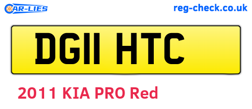 DG11HTC are the vehicle registration plates.