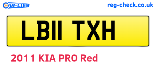 LB11TXH are the vehicle registration plates.