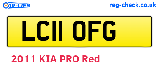LC11OFG are the vehicle registration plates.