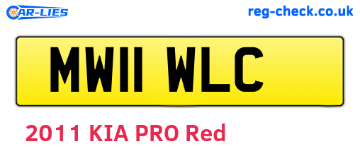 MW11WLC are the vehicle registration plates.