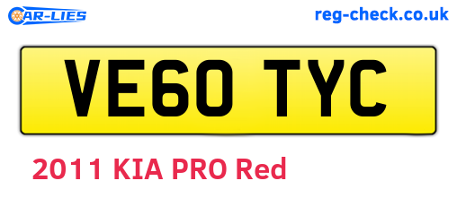 VE60TYC are the vehicle registration plates.