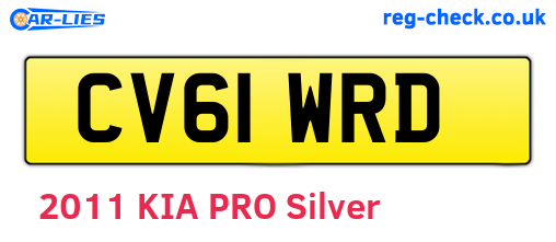 CV61WRD are the vehicle registration plates.