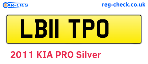 LB11TPO are the vehicle registration plates.