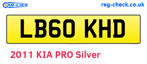 LB60KHD are the vehicle registration plates.