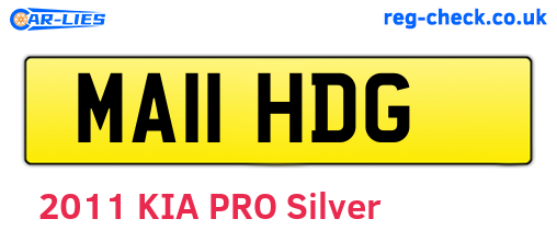 MA11HDG are the vehicle registration plates.