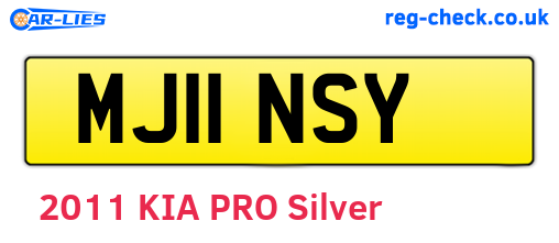 MJ11NSY are the vehicle registration plates.
