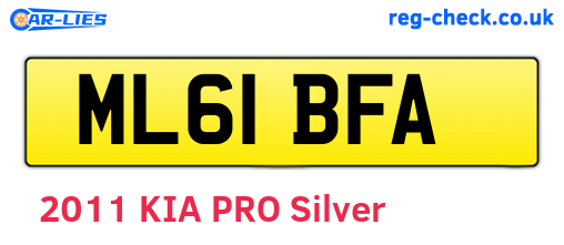 ML61BFA are the vehicle registration plates.