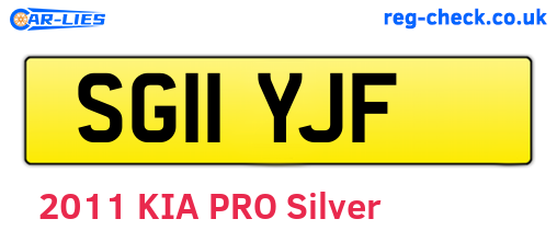 SG11YJF are the vehicle registration plates.