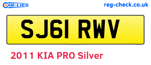 SJ61RWV are the vehicle registration plates.