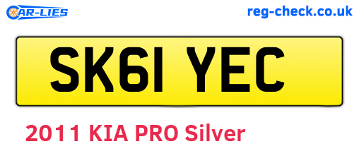 SK61YEC are the vehicle registration plates.