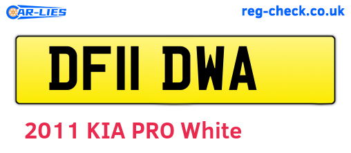 DF11DWA are the vehicle registration plates.
