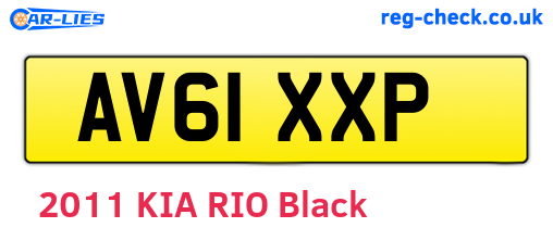 AV61XXP are the vehicle registration plates.