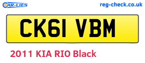CK61VBM are the vehicle registration plates.