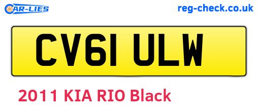 CV61ULW are the vehicle registration plates.