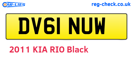 DV61NUW are the vehicle registration plates.