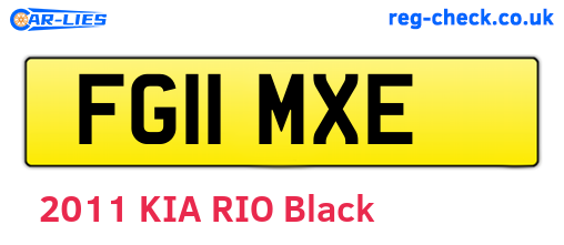 FG11MXE are the vehicle registration plates.