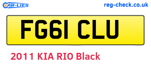 FG61CLU are the vehicle registration plates.