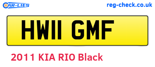 HW11GMF are the vehicle registration plates.