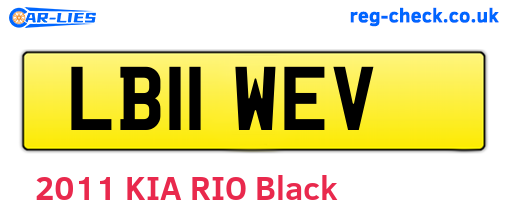 LB11WEV are the vehicle registration plates.