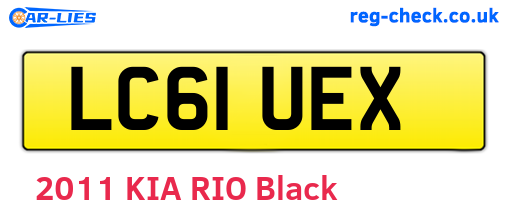 LC61UEX are the vehicle registration plates.