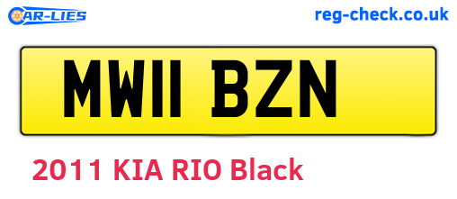 MW11BZN are the vehicle registration plates.