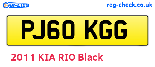 PJ60KGG are the vehicle registration plates.