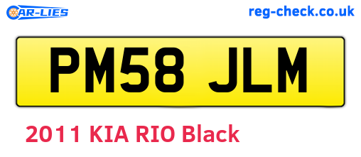 PM58JLM are the vehicle registration plates.