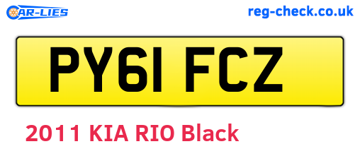 PY61FCZ are the vehicle registration plates.