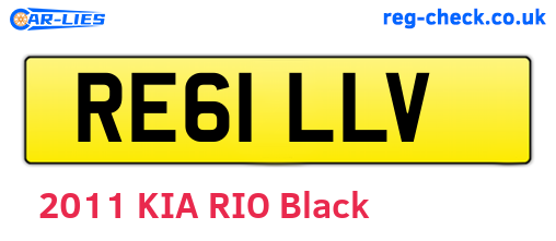 RE61LLV are the vehicle registration plates.