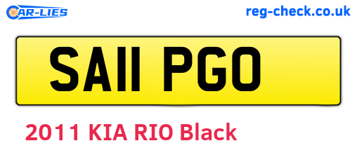 SA11PGO are the vehicle registration plates.